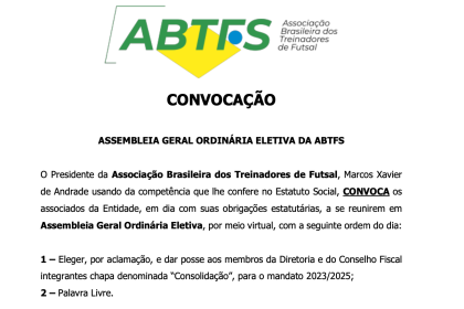 CONVOCAÇÃO DA ASSEMBLEIA GERAL ELETIVA DA ABTFS