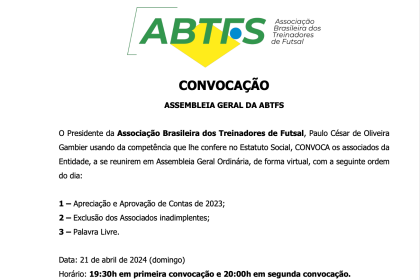 Edital de Convocação Assembleia Geral - Prestação de Contas