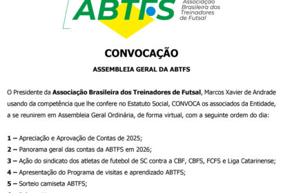 Convocação para a Assembleia Geral de Prestação de Contas dia 21 de abril