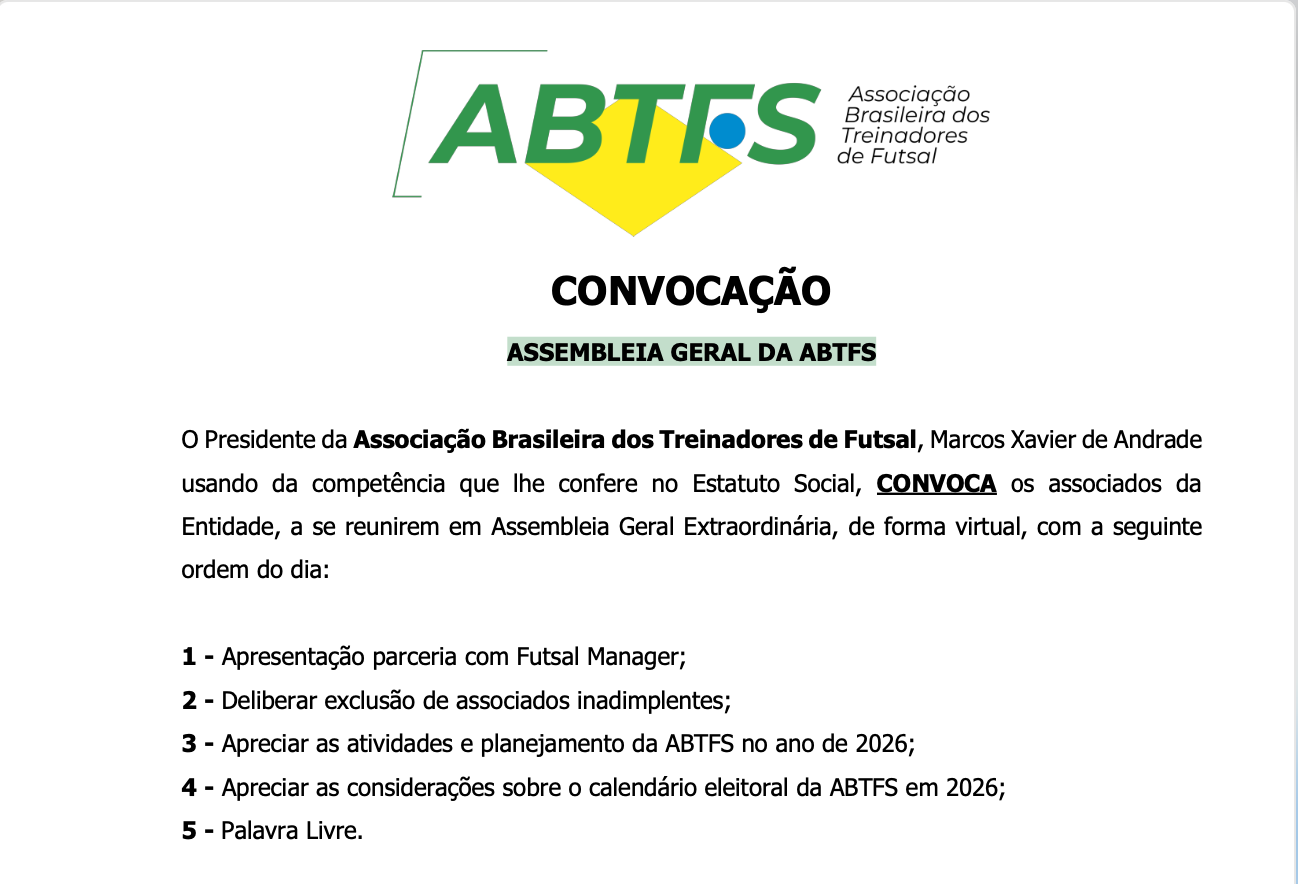 ASSEMBLEIA GERAL DA ABTFS